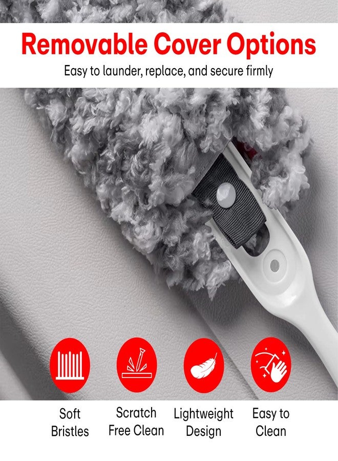 PRIME PICK منفضة غبار فائقة النعومة من الألياف الدقيقة من برايم بيك للمنزل والسيارة | قطعة قماش رمادية قابلة لإعادة الاستخدام من الألياف الدقيقة لتنظيف الأثاث والرفوف ولوحة القيادة والأجهزة الإلكترونية والزجاج وداخلية السيارة - Image 2